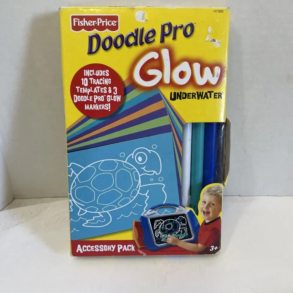 Doodle Pro Glow Accessory Pack 10 Tracing Templates 3 Markers New Opened Box